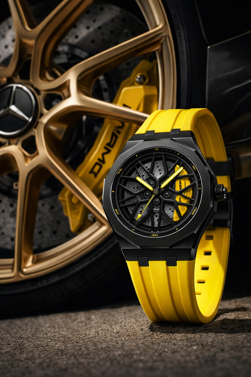 Montre Élite Monaco "bracelet noir offert"